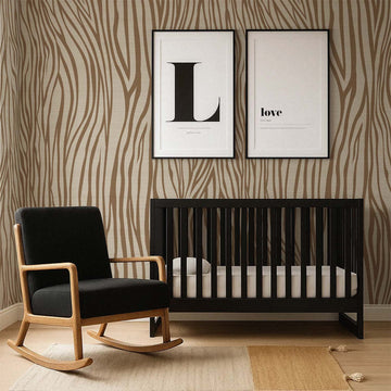 Neutral Zebra Grasscloth Wallpaper