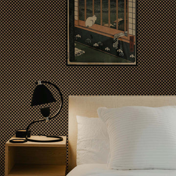 Timeless Checkers Grasscloth Wallpaper