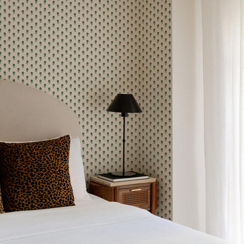 Classic Green Tiny Floral Wallpaper