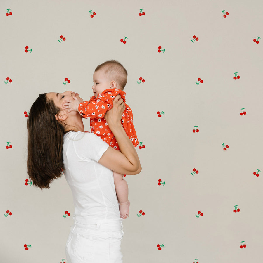 Tiny Cute Cherries Removable Wallpaper