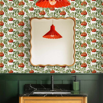 Vintage Tomato Pattern Wallpaper