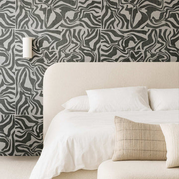 Wooden Zebra Pattern Grasscloth Wallpaper