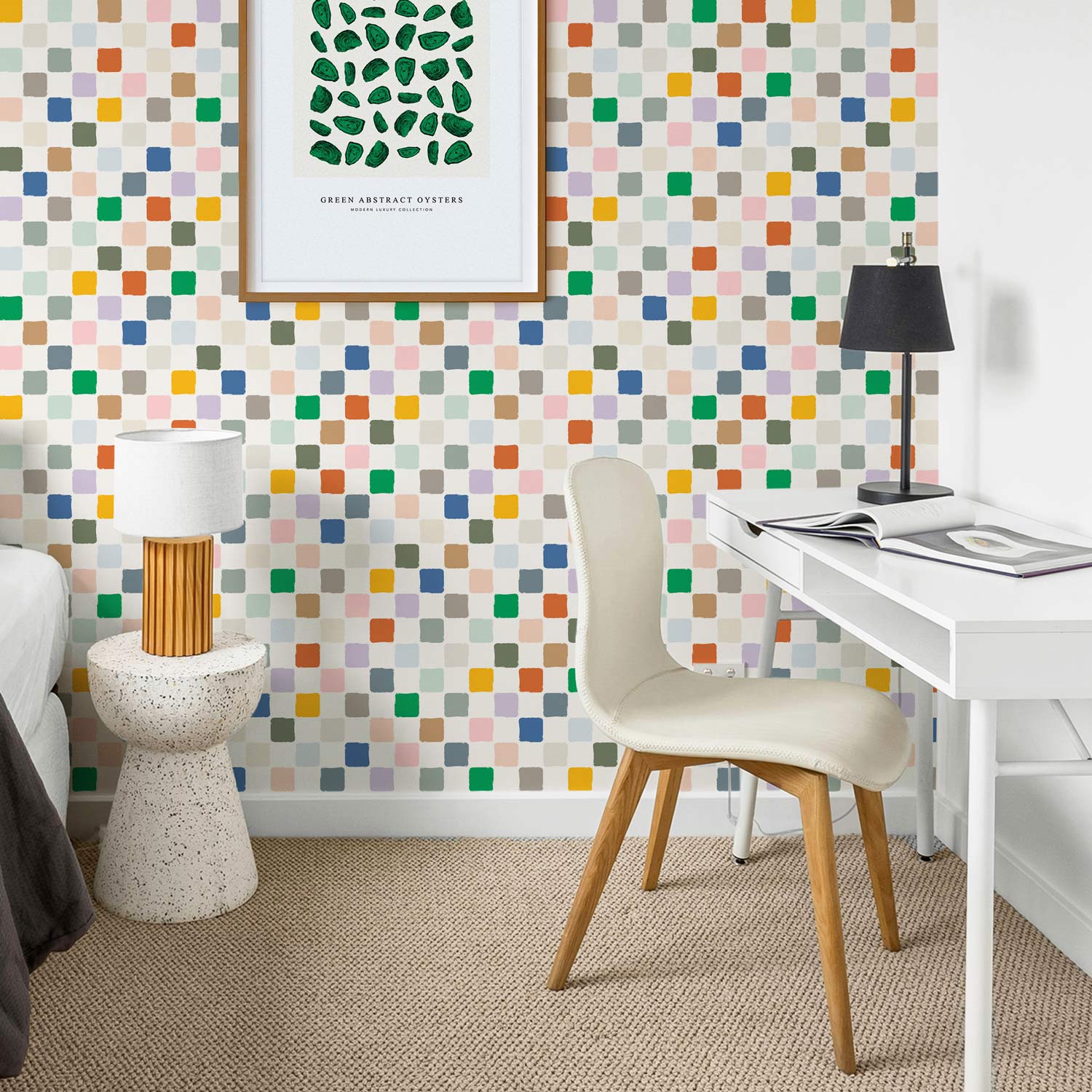Wallpapers Checers Colorful Checkers Removable Wallpaper | Livettes | Livettes Wallpaper