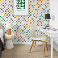 Colorful Checkers Removable Wallpaper