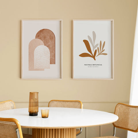 Coppia di poster bohémien astratti + spedizione FedEx gratuita