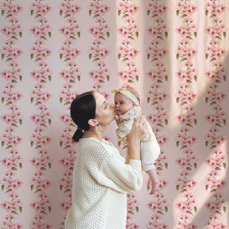 Cherry Blossom Print Removable Wallpaper