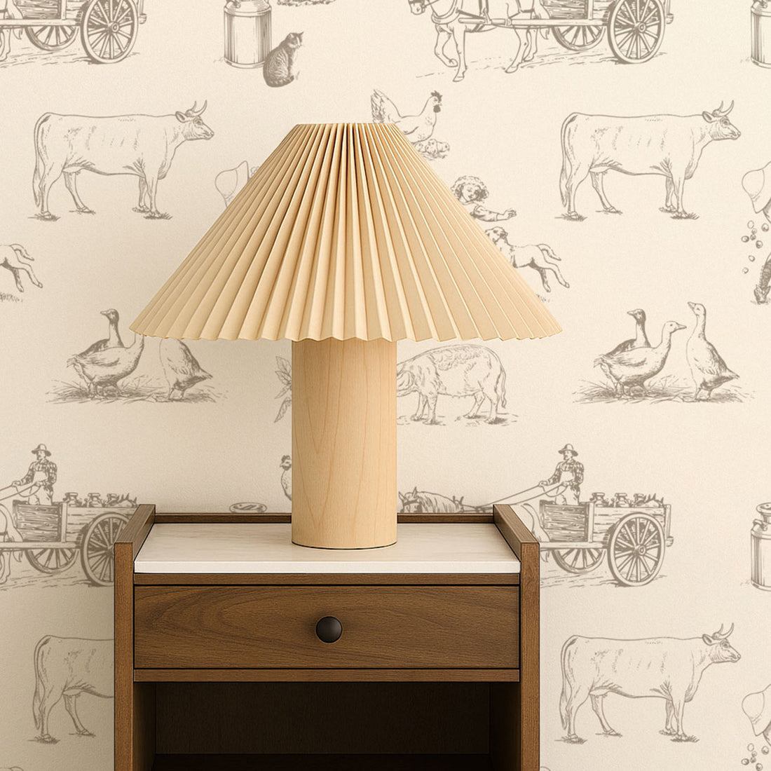 Vintage Farm Animal Print Removable Wallpaper