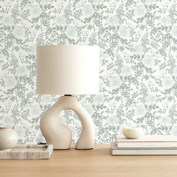 Royal Bloom Removable Wallpaper In Sage Color