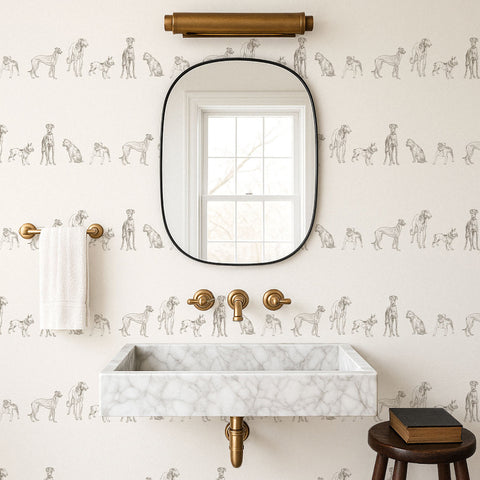 Vintage Dog Print Wallpaper