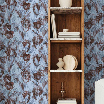 Blue Abstract Floral Wallpaper