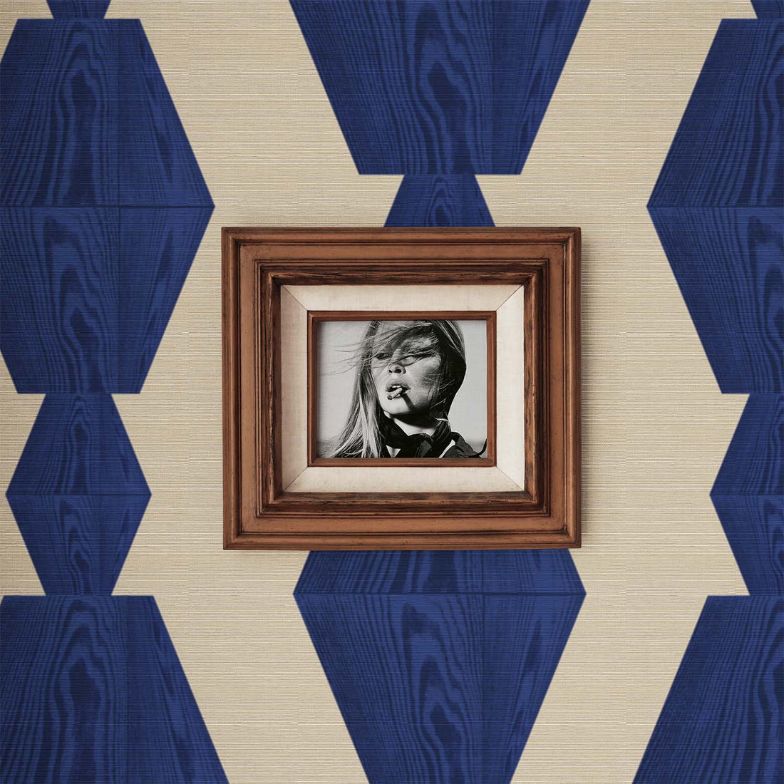 Bold Blue Infinity Wood Block Wallpaper