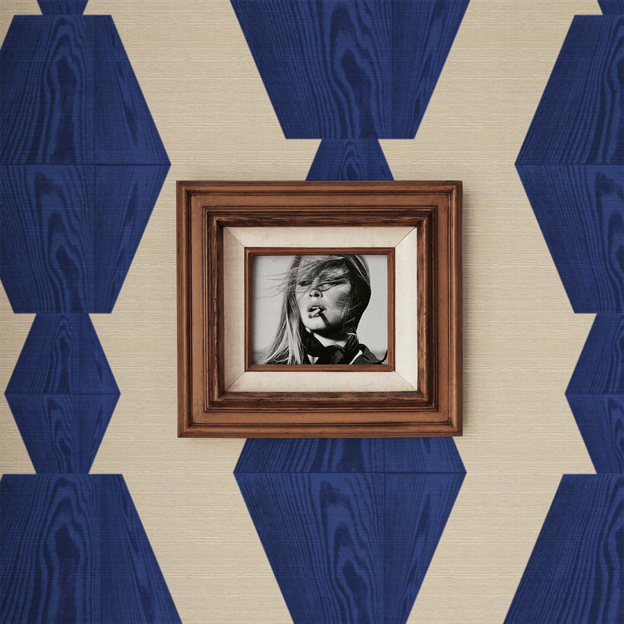 Bold Blue Infinity Wood Block Wallpaper