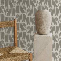 Elegant Neutral Abstract Elephants Wallpaper