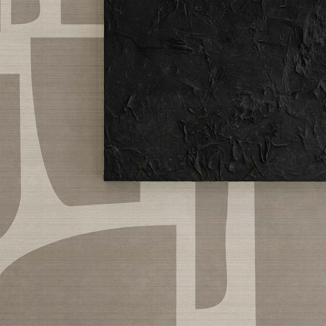 Large Abstract Grasscloth Wallpaper