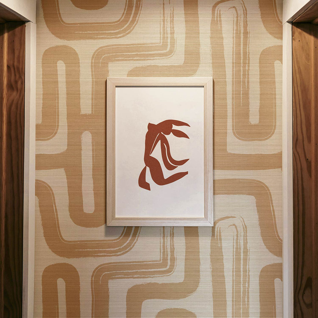 Latte Paintbrush Maze © Design Grasscloth Wallpaper