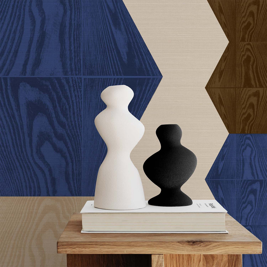 Colorful Blue Infinity Grasscloth Wall Mural