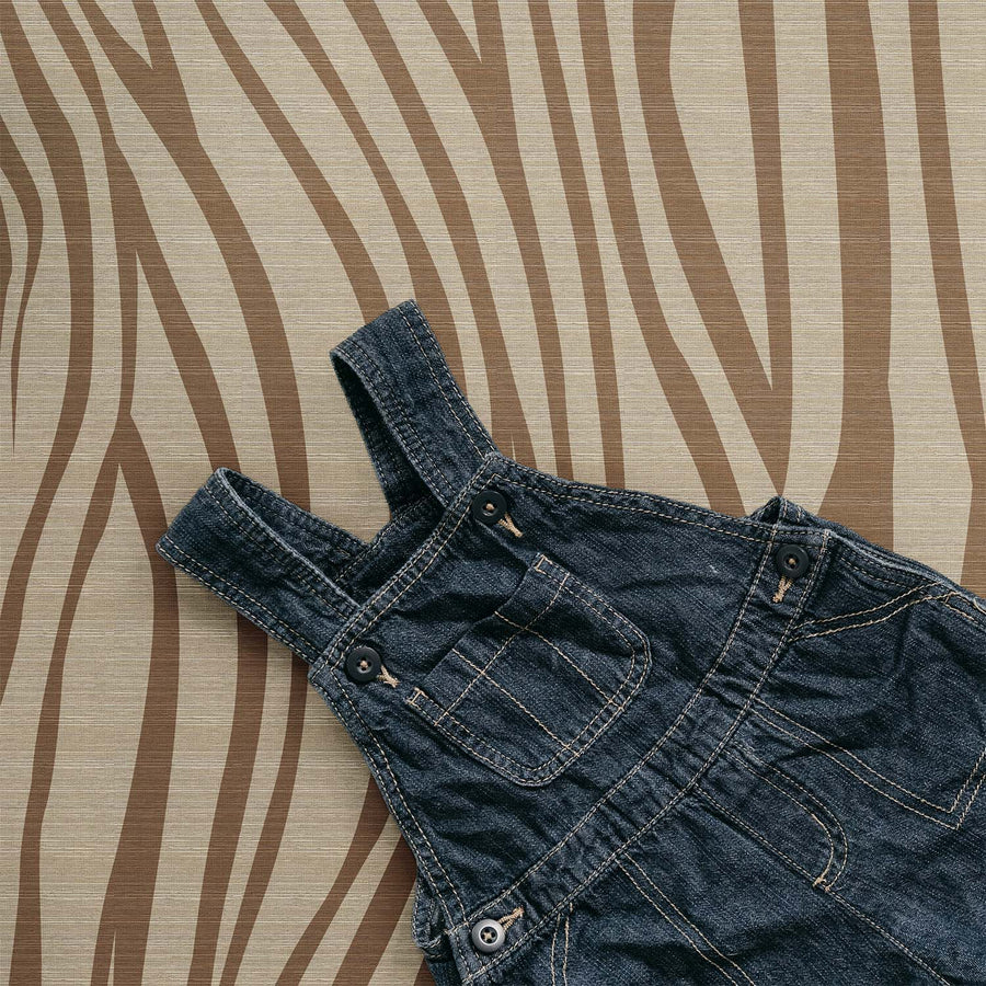 Neutral Zebra Grasscloth Wallpaper