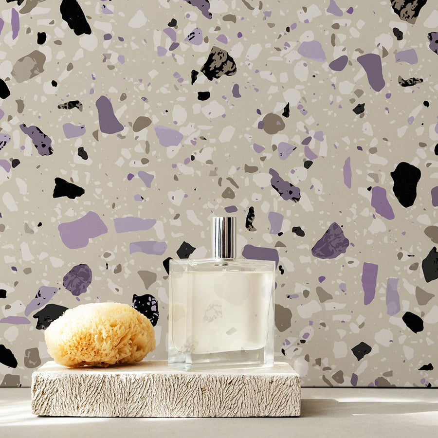 Purple Terrazzo Wallpaper