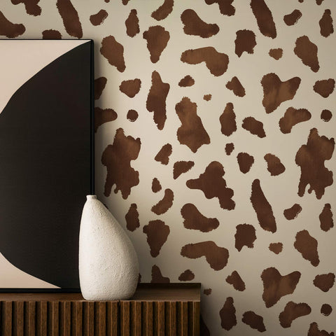 Watercolour Cow Print Wallpaper