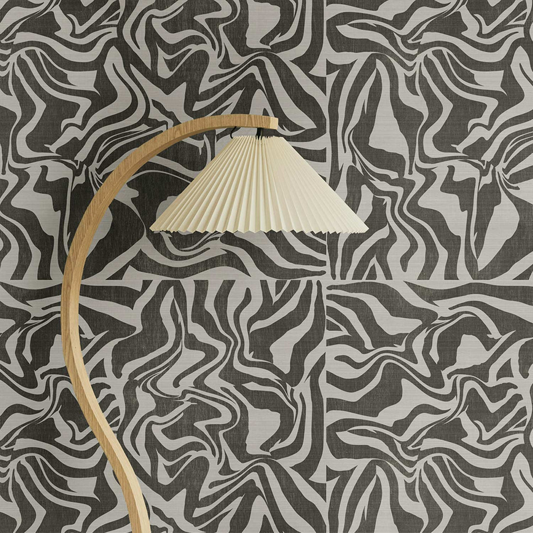 Wooden Zebra Pattern Grasscloth Wallpaper