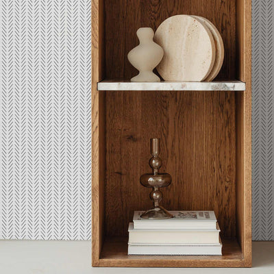 Classic tiny herringbone wallpaper