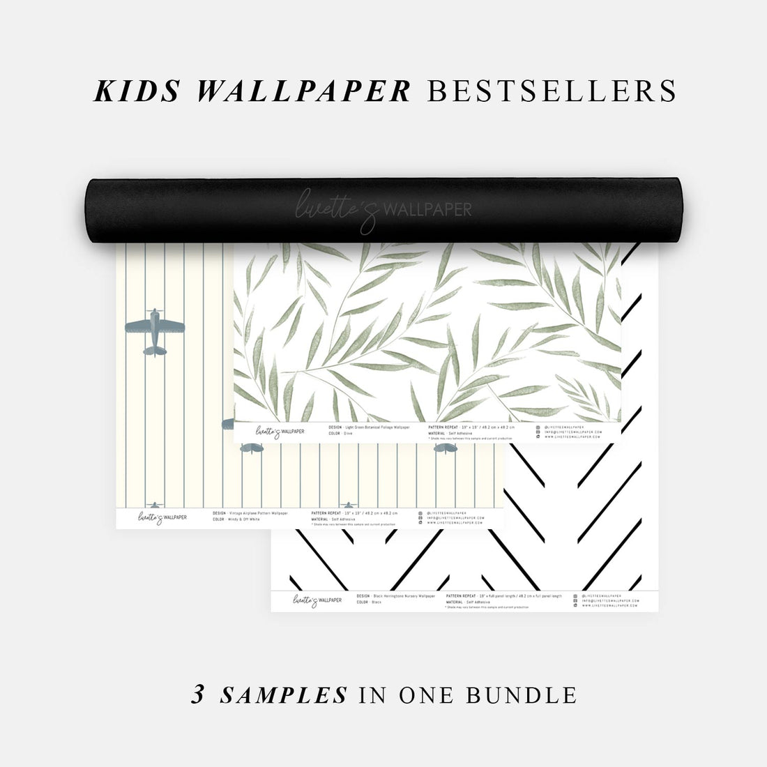 Wallpaper Sample Bundle - 3 Kids Wallpaper Bestsellers