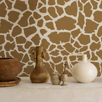 Giraffe Design Grasscloth Wallpaper