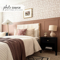 Hazelnut Color Floral Wallpaper