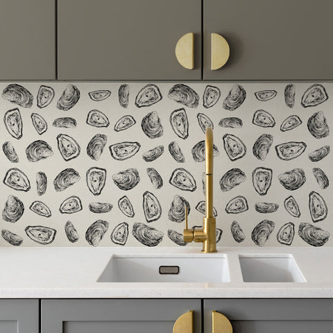 Abstract Oysters Print Backsplash