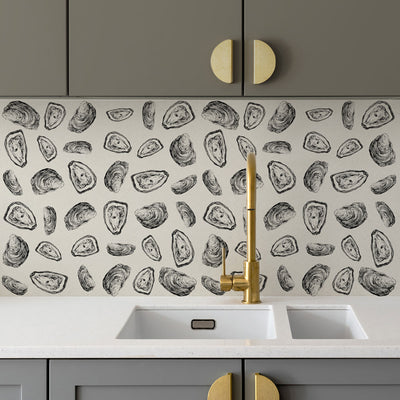 Abstract Oysters Print Backsplash