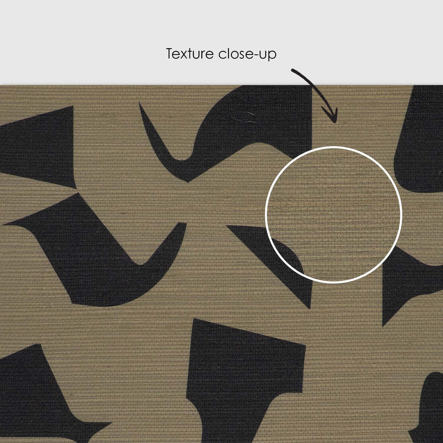 Abstract Geometric Pattern Grasscloth Wallpaper