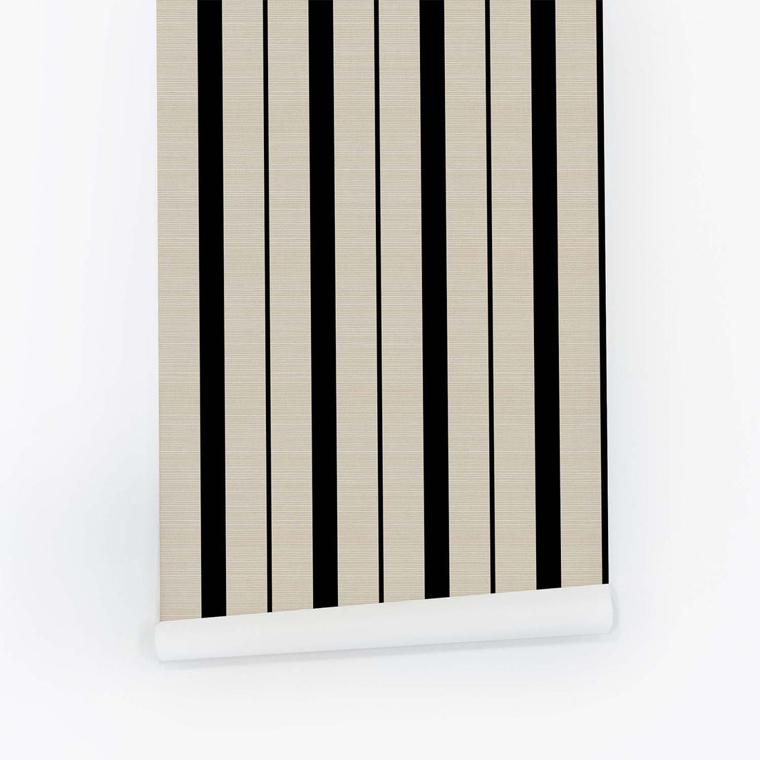 Black Retro Lines Grasscloth Wallpaper