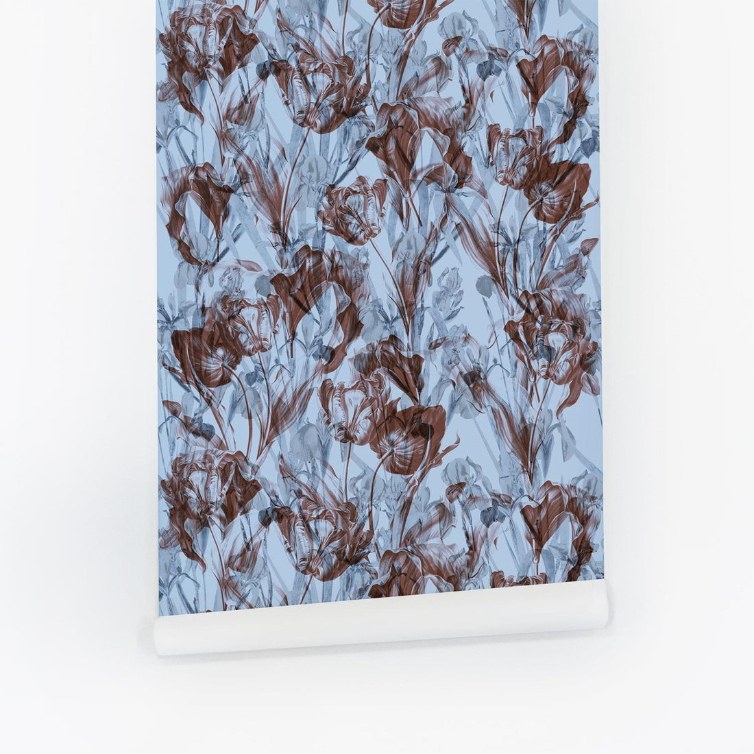 Blue Abstract Floral Wallpaper