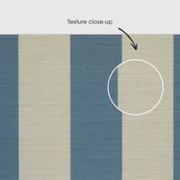 Blue Classic Stripes Grasscloth Wallpaper