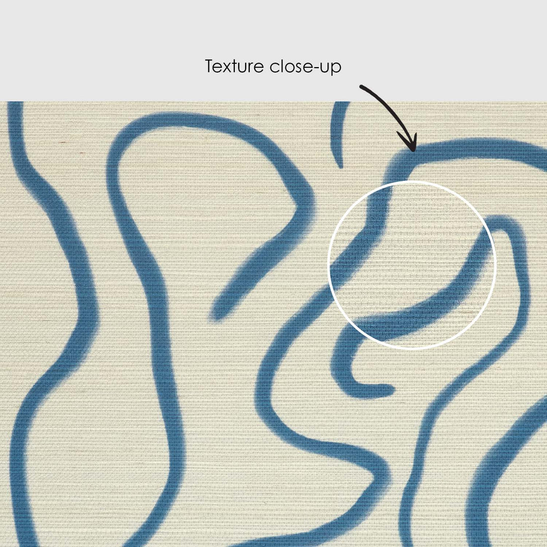 Blue Funky Lines Grasscloth Wallpaper