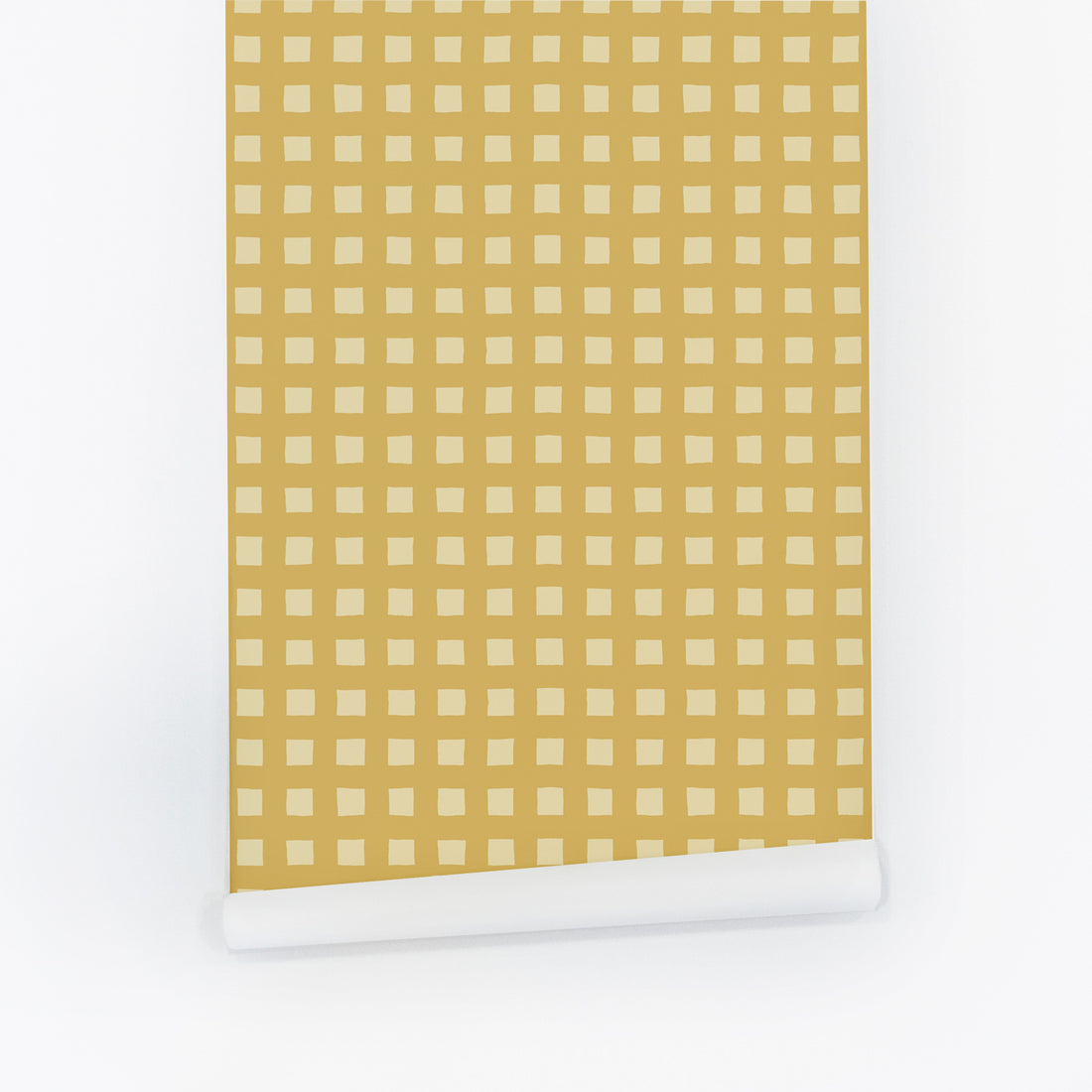 Butter Yellow Modern Plaid Wallpaper