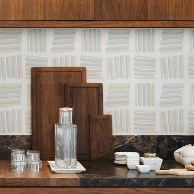 Beach Stripes Print Backsplash