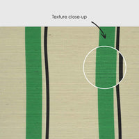 Green Stripes Grasscloth Wallpaper