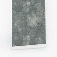 Grey Minimal Limewash Grasscloth Wallpaper