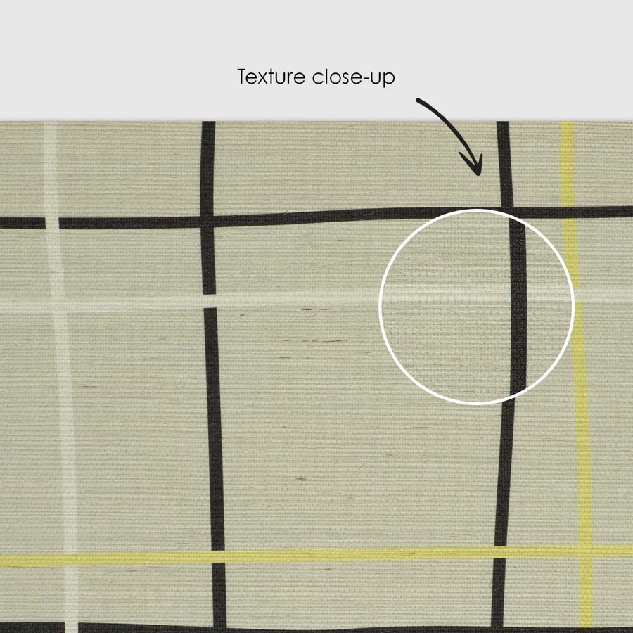 Hand-drawn Plaid Grasscloth Wallpaper