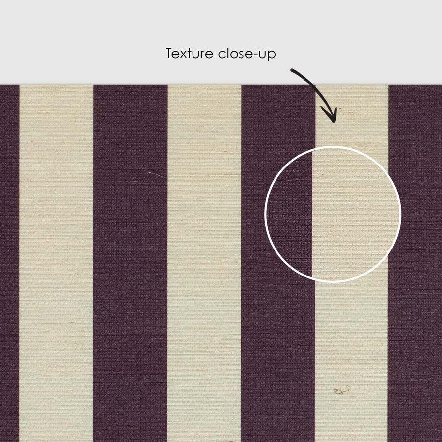 Jewel Red Classic Stripes Grasscloth Wallpaper