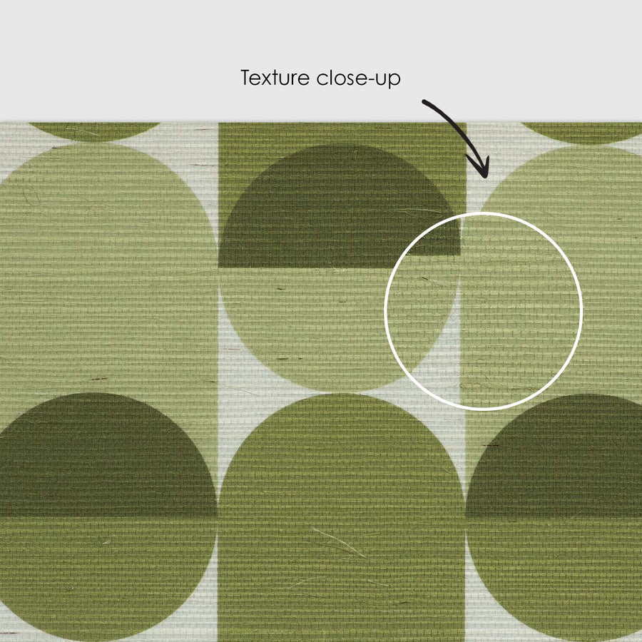 Mini Retro Grasscloth Wallpaper In Pickle Green