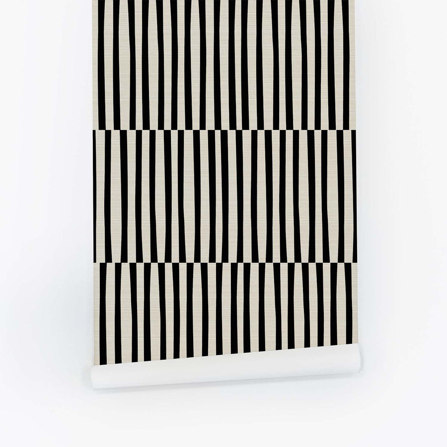 Minimal Lines Grasscloth Wallpaper