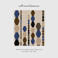 Colorful Blue Infinity Grasscloth Wall Mural