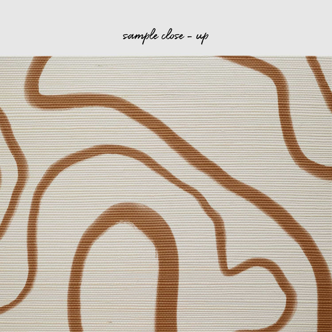 Neutral Abstract Funky Lines Grasscloth Wallpaper
