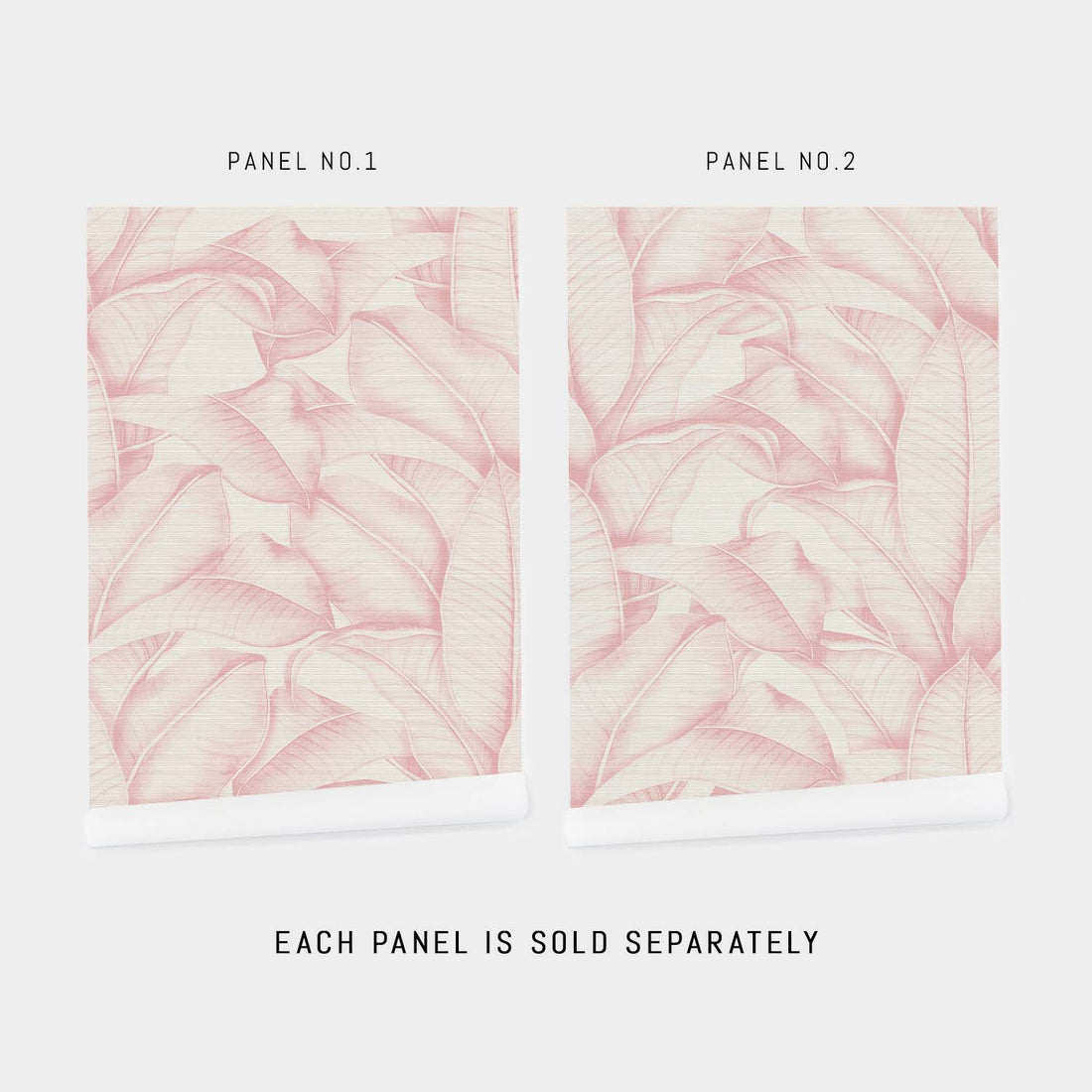 Pink Banana Leaf Grasscloth Wallpaper