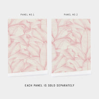 Pink Banana Leaf Grasscloth Wallpaper