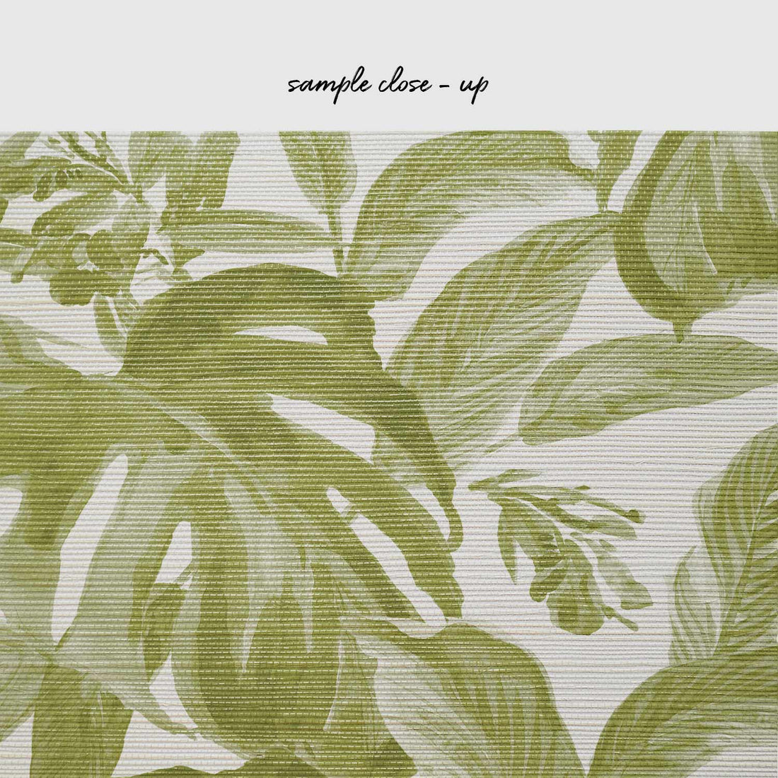Retro Green Tropical Grasscloth Wallpaper
