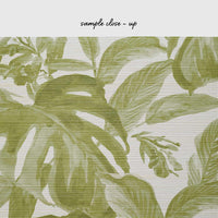 Retro Green Tropical Grasscloth Wallpaper