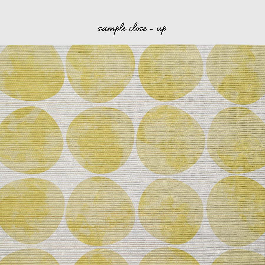 Sunny Retro Chic Print Grasscloth Wallpaper